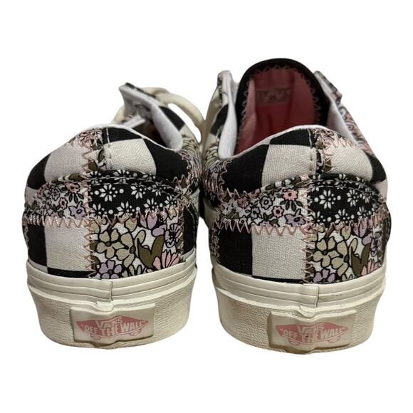 Vans Old Skool Floral Patchwork Sneakers Women's 6.5 Black Pink White Retro Skt - Picture 6 of 10